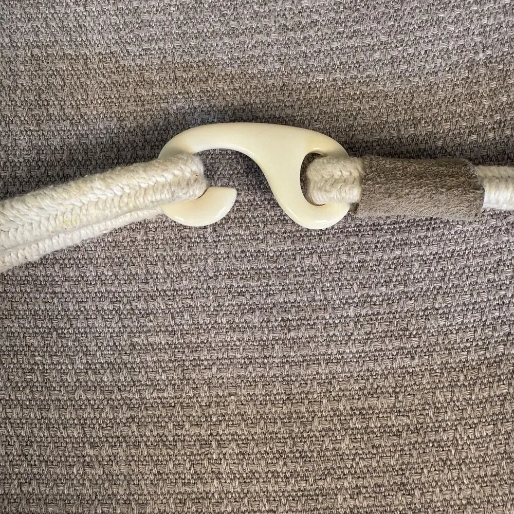 Vintage Leather Shop Cream Braided Fabric & Leather Belt Stretchy Boho S/M 544